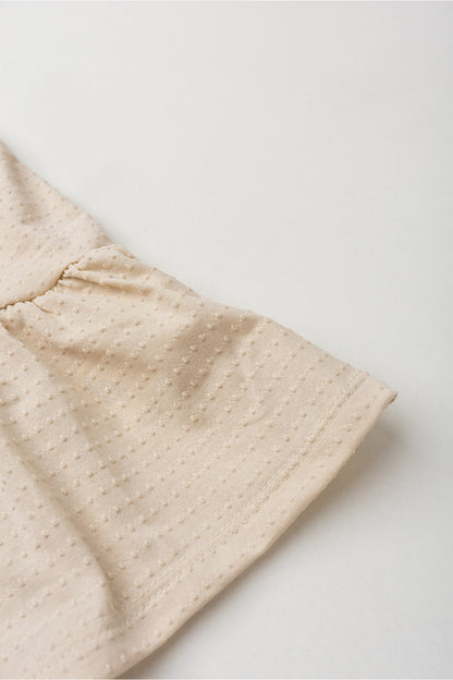 Vestido de Verão para Menina Doce Poá Bege