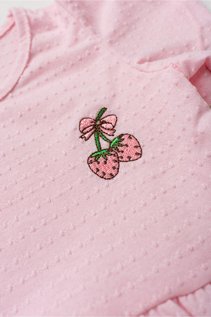 Vestido de Verão para Menina Doce Poá Rosa