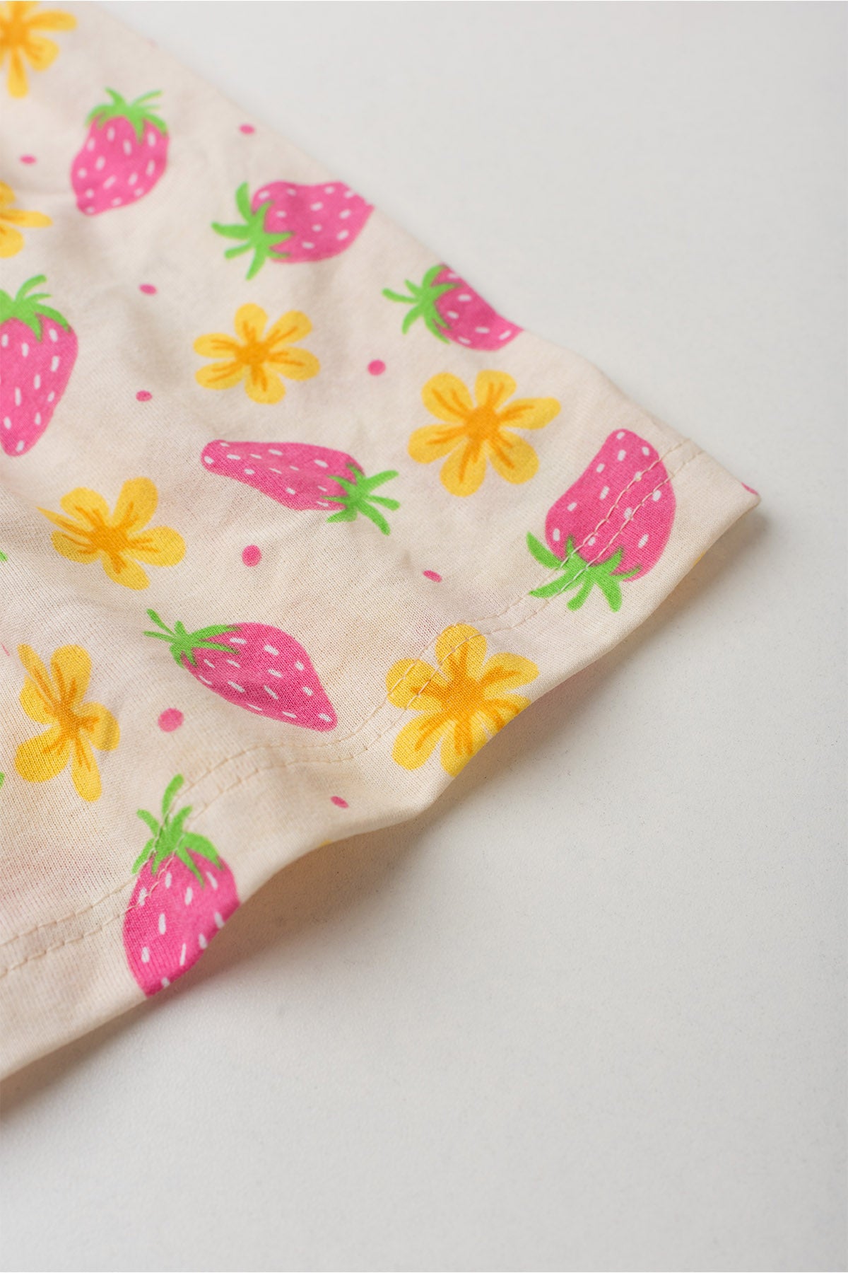 Vestido de Verão para Menina Moranguinho Bege