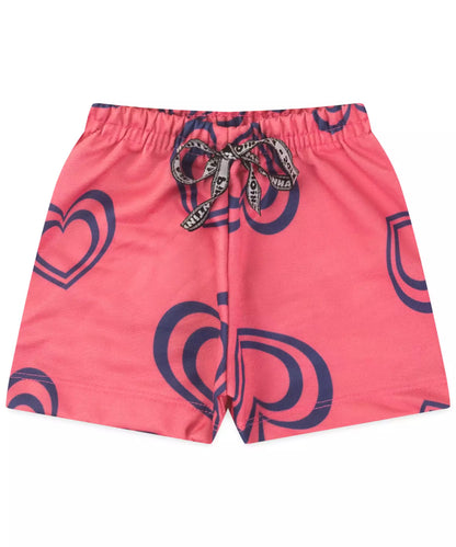 Bermuda para Menina Coração Rosa