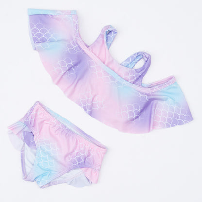 Biquíni para Menina com Estampa de Sereia Tie Dye