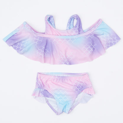 Biquíni para Menina com Estampa de Sereia Tie Dye