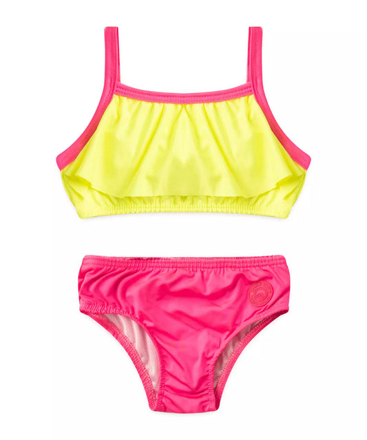 Biquíni Infantil Feminino com Babado Neon