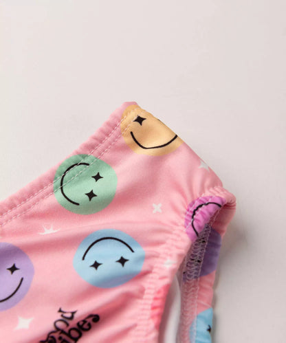 Biquíni Infantil Feminino Emoji Rosa