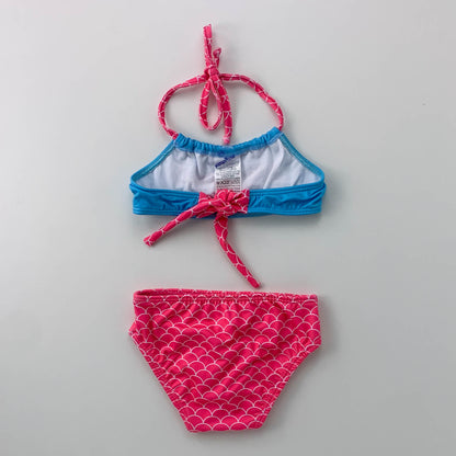 Biquíni com Estampa de Sereia Azul com Rosa para Menina