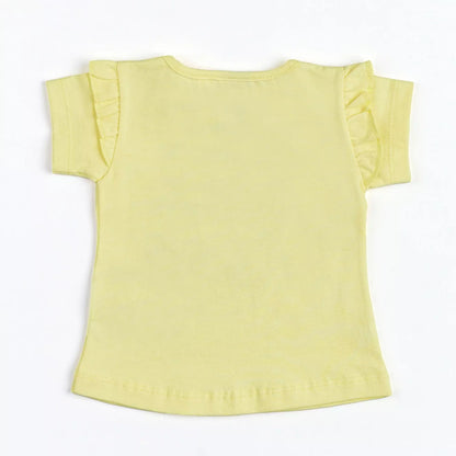 Blusa Amarela para Bebê Menina Gatinho