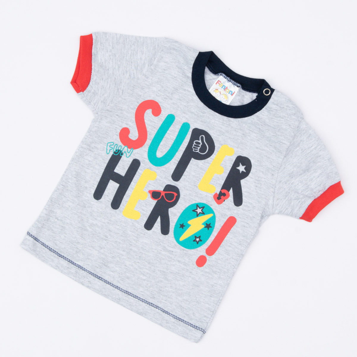 Camiseta Cinza para Bebê Menino Estampada