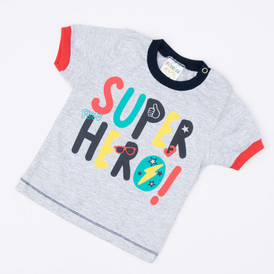Camiseta Cinza para Bebê Menino Estampada