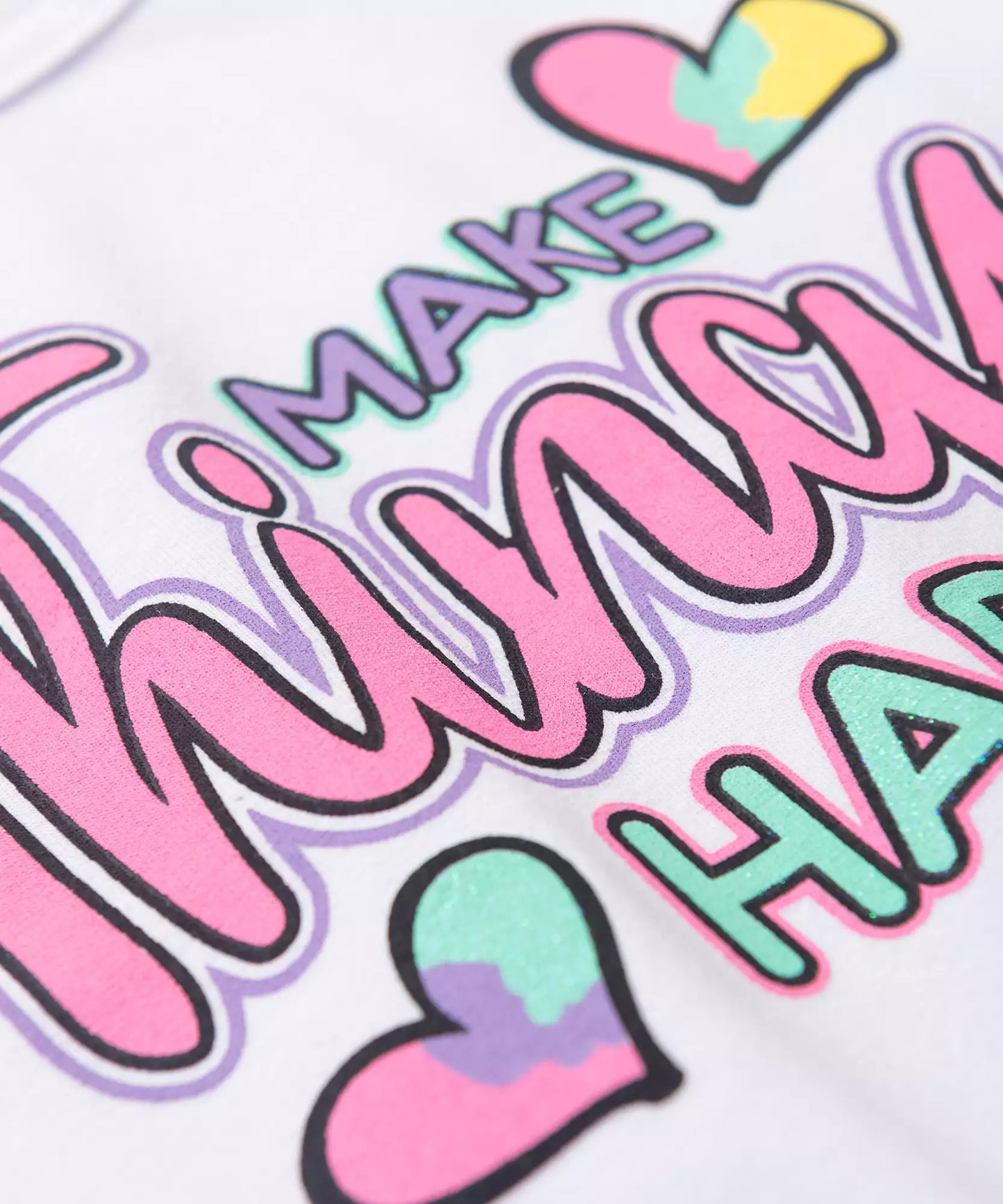 Blusa de Inverno Infantil Feminina Happy Branco