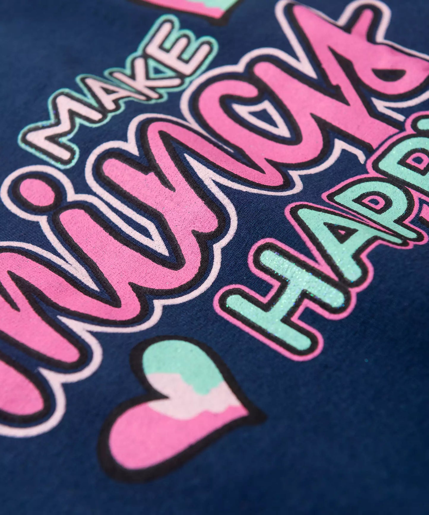 Blusa de Inverno Infantil Feminina Happy Marinho