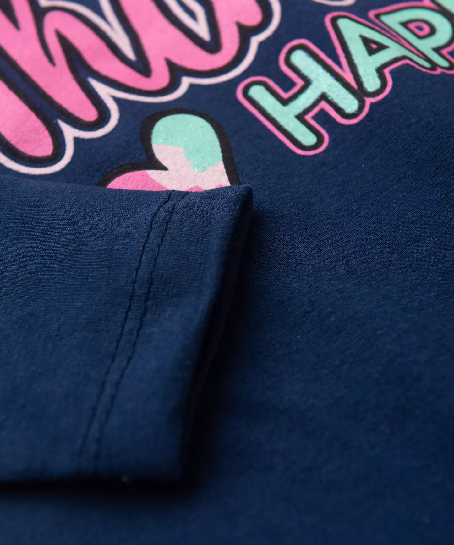 Blusa de Inverno Infantil Feminina Happy Marinho