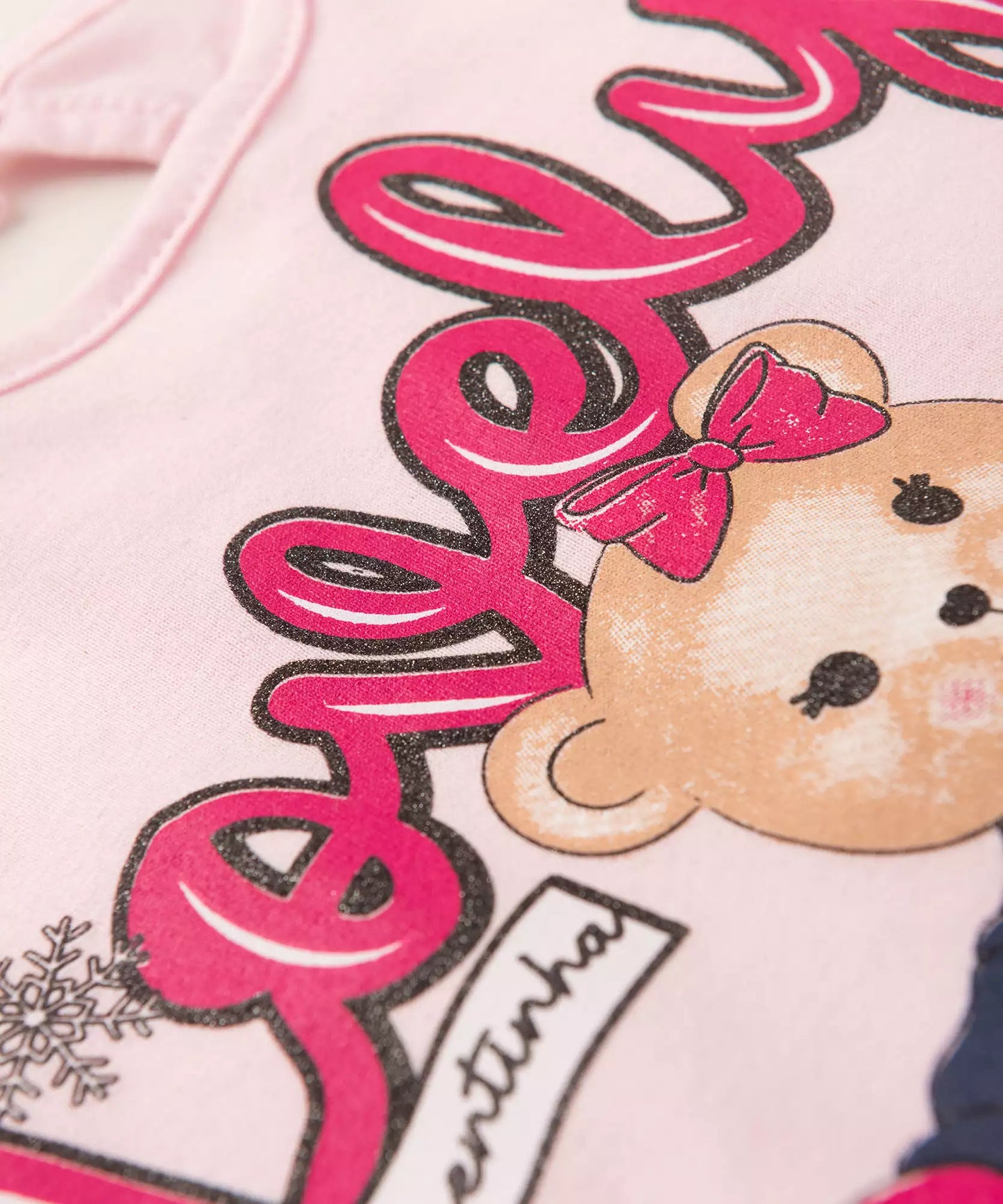 Blusa de Inverno para Bebê Menina Ursinho Rosa