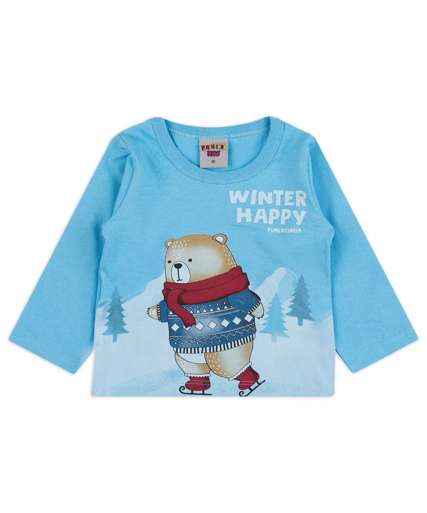 Blusa de Inverno para Bebê Menino Urso Azul
