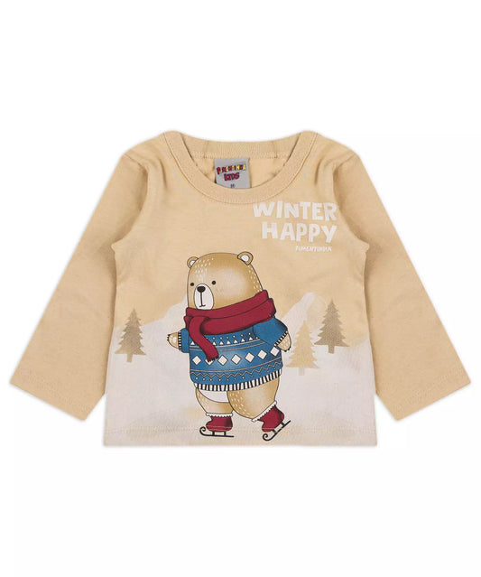 Blusa de Inverno para Bebê Menino Urso Marrom