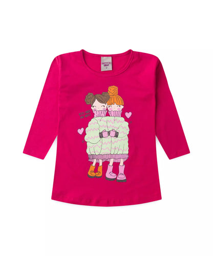 Blusa de Inverno para Menina Bonequinhas Pink