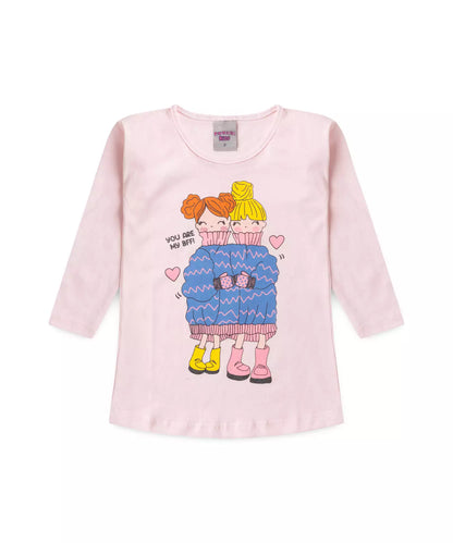 Blusa de Inverno para Menina Bonequinhas Rosa