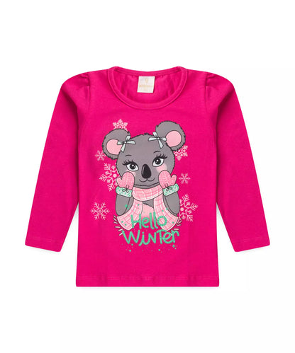 Blusa de Inverno para Menina Coala Pink