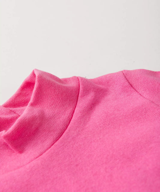 Blusa de Inverno para Menina Gola Cacharrel Rosa