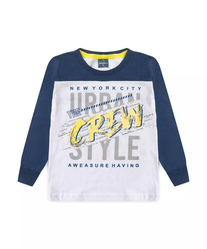 Blusa de Inverno para Menino Estampada Marinho