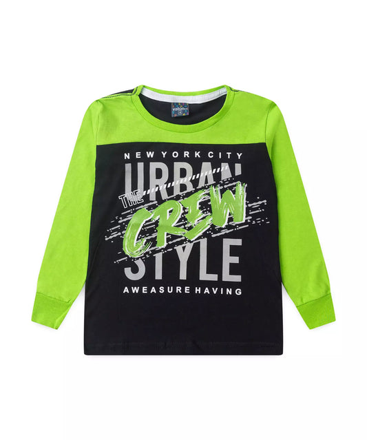 Blusa de Inverno para Menino Estampada Verde