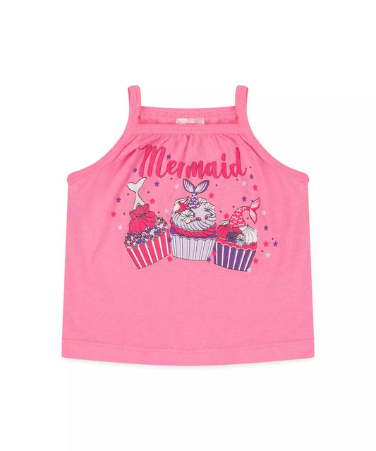Blusa de Verão para Bebê Menina Gatinho Rosa