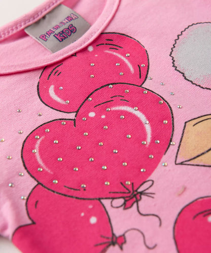 Blusa de Verão para Bebê Menina Ursinho Rosa
