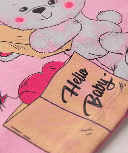 Blusa de Verão para Bebê Menina Ursinho Rosa