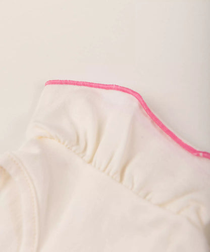 Blusa de Verão para Bebê Menina Ursinhos Marfim