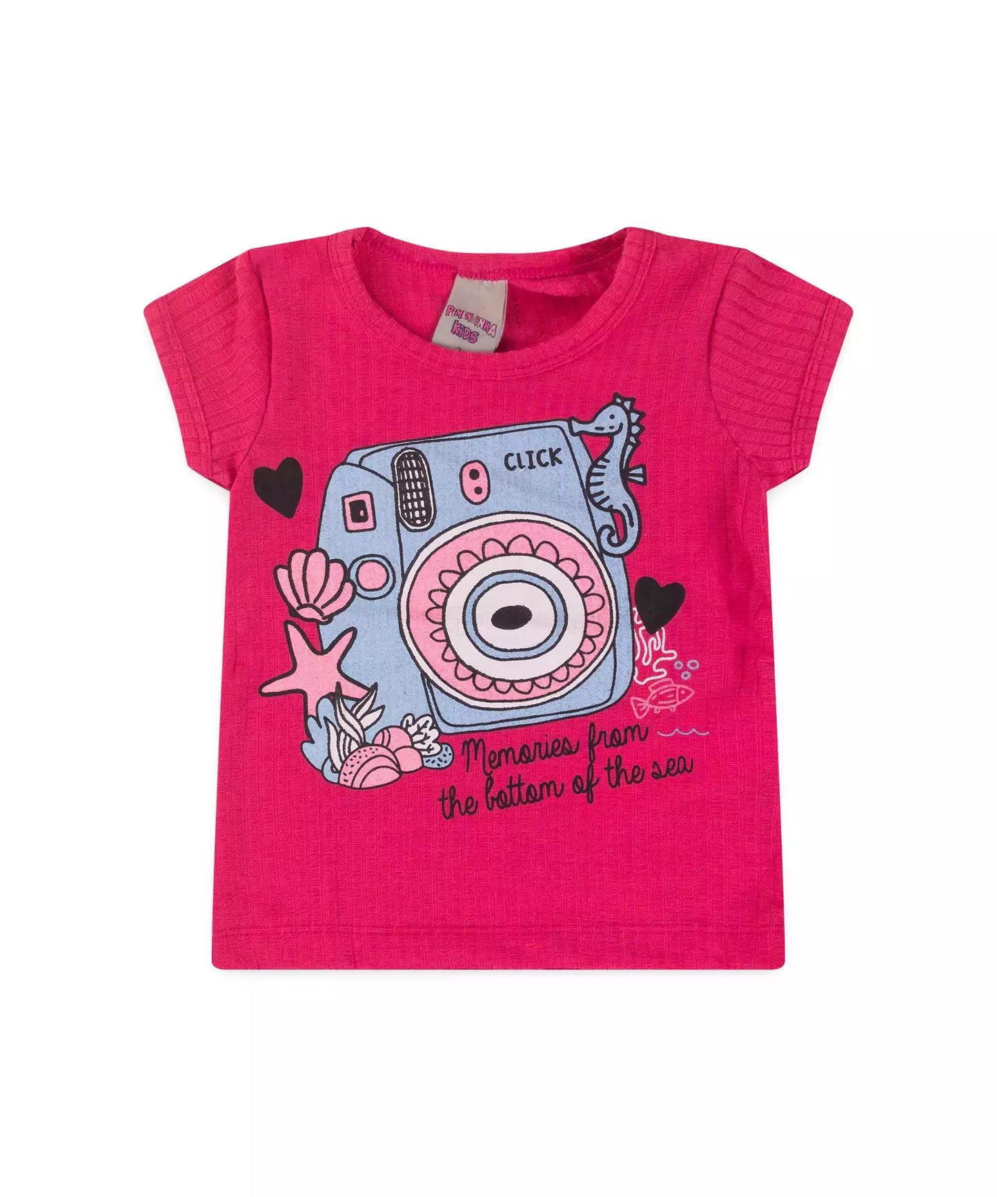 Blusa de Verão para Menina Fundo do Mar Pink
