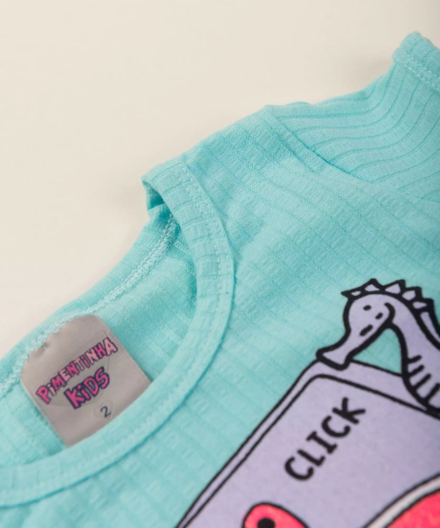 Blusa de Verão para Menina Fundo do Mar Verde