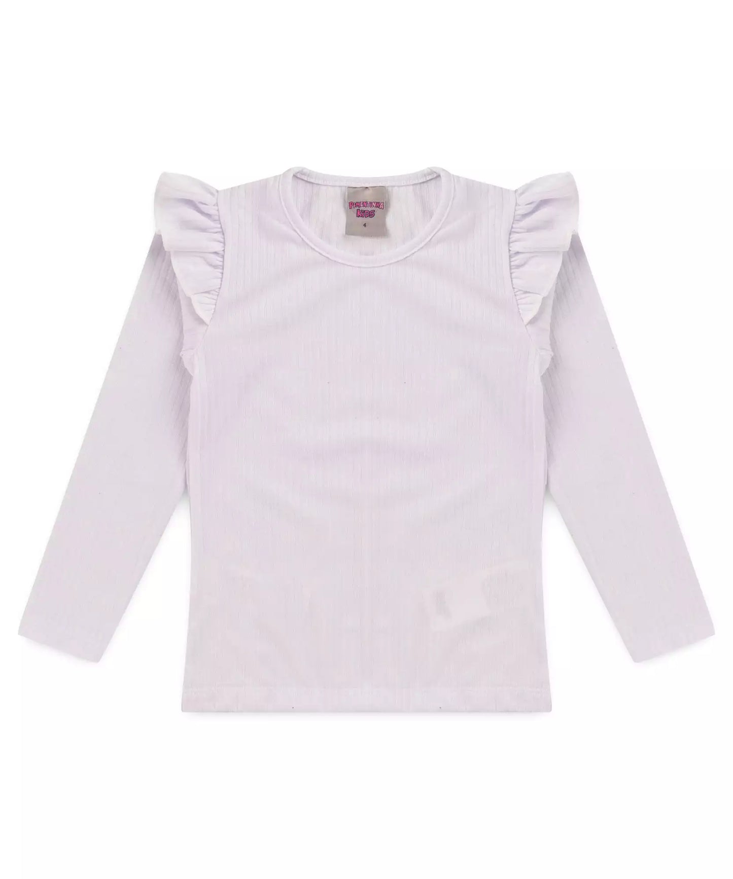 Blusa Infantil Feminina Básica Branca