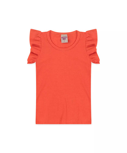 Blusa Infantil Feminina Básica Salmão