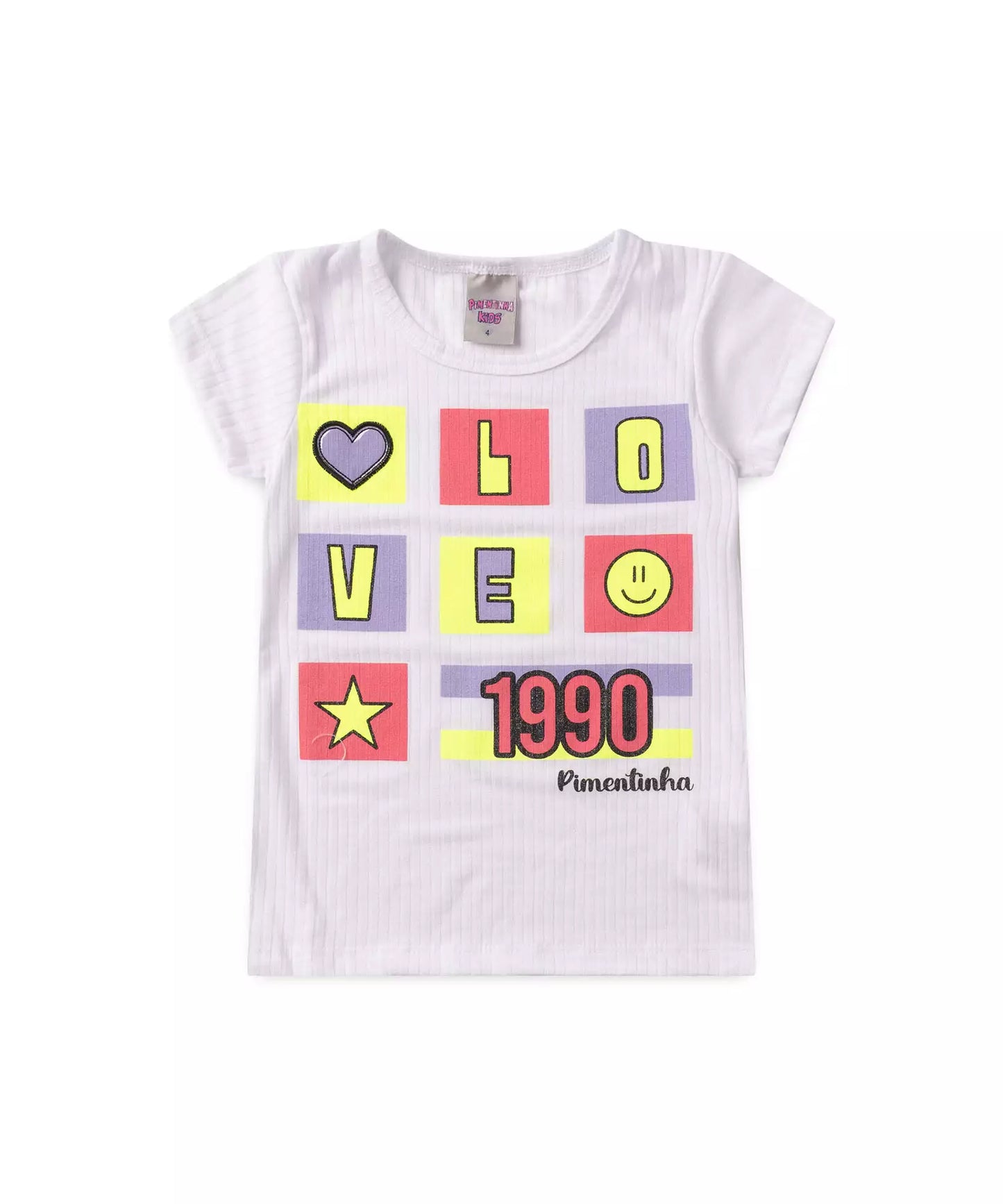 Blusa Infantil Feminina Coração Branco