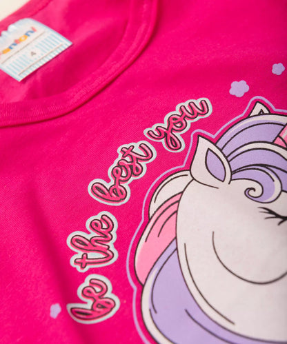 Blusa Infantil Feminina Unicórnio Pink