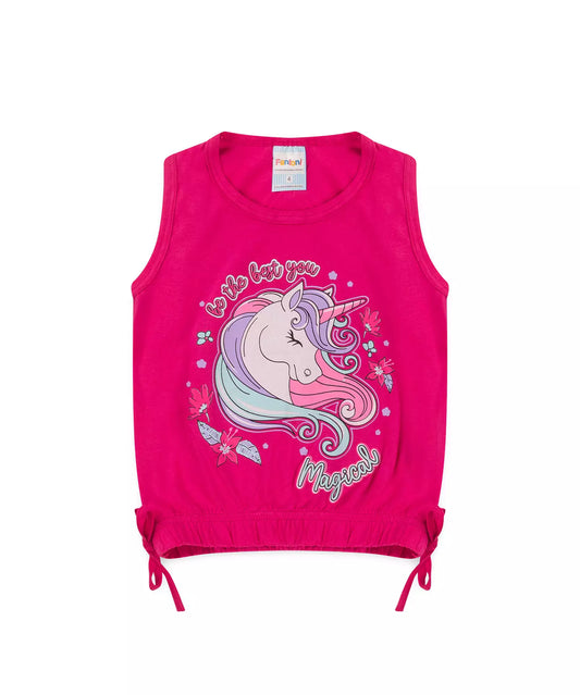 Blusa Infantil Feminina Unicórnio Pink