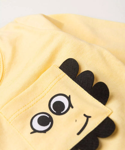 Blusa Manga Longa para Bebê Menino Dino Amarelo