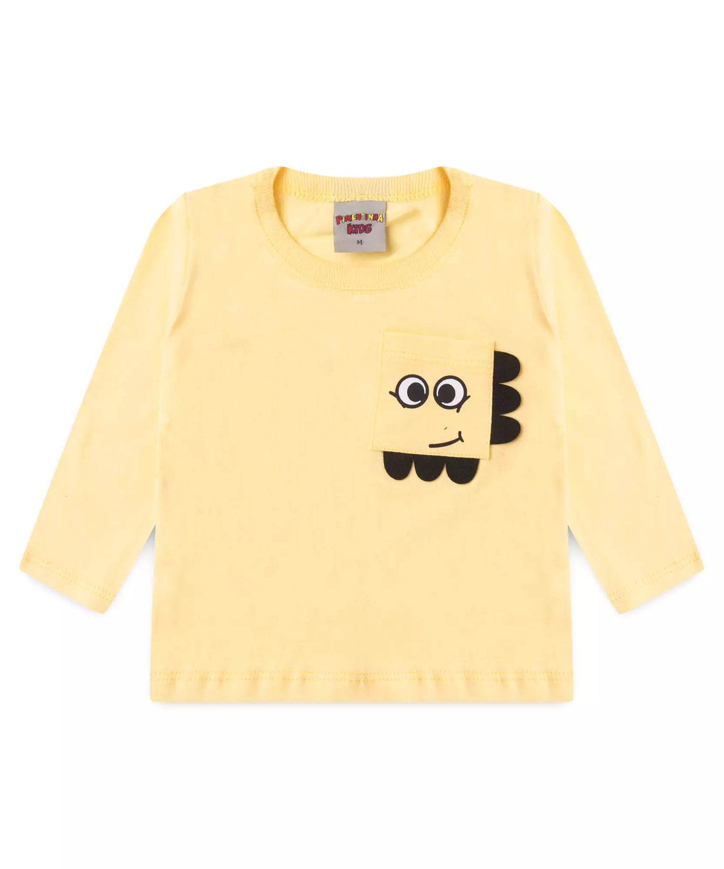 Blusa Manga Longa para Bebê Menino Dino Amarelo