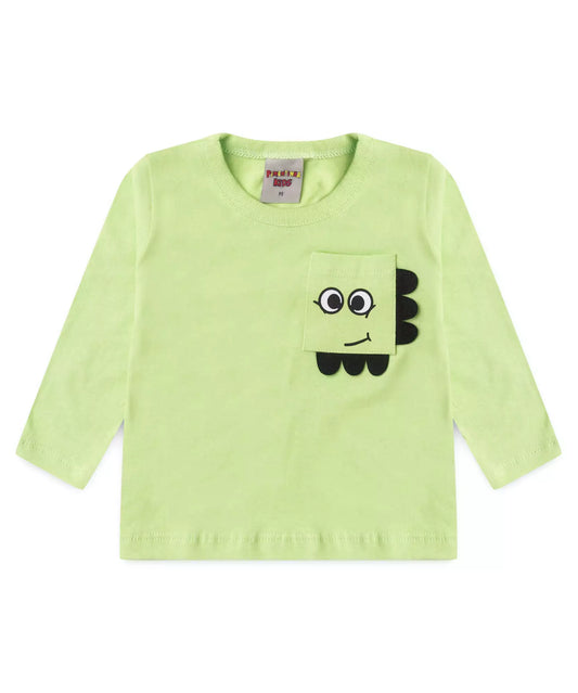 Blusa Manga Longa para Bebê Menino Dino Verde