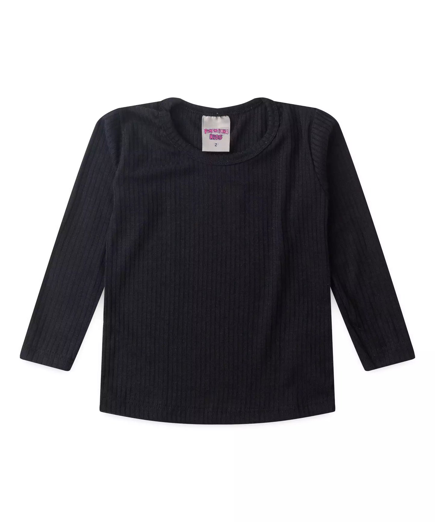 Blusa Manga Longa para Menina Básica em Rosa