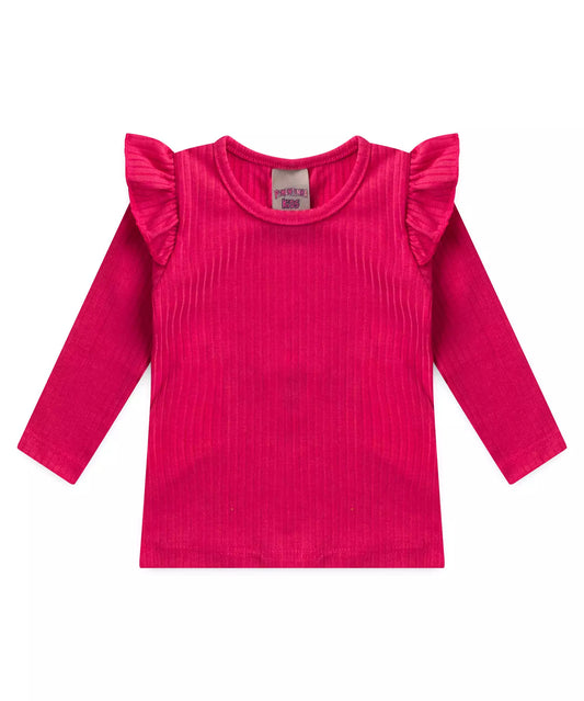 Blusa para Bebê Menina Básica Rosa
