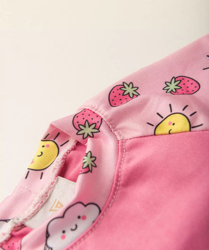 Blusa para Bebê Menina com Proteção UV 50+ Moranguinho Rosa