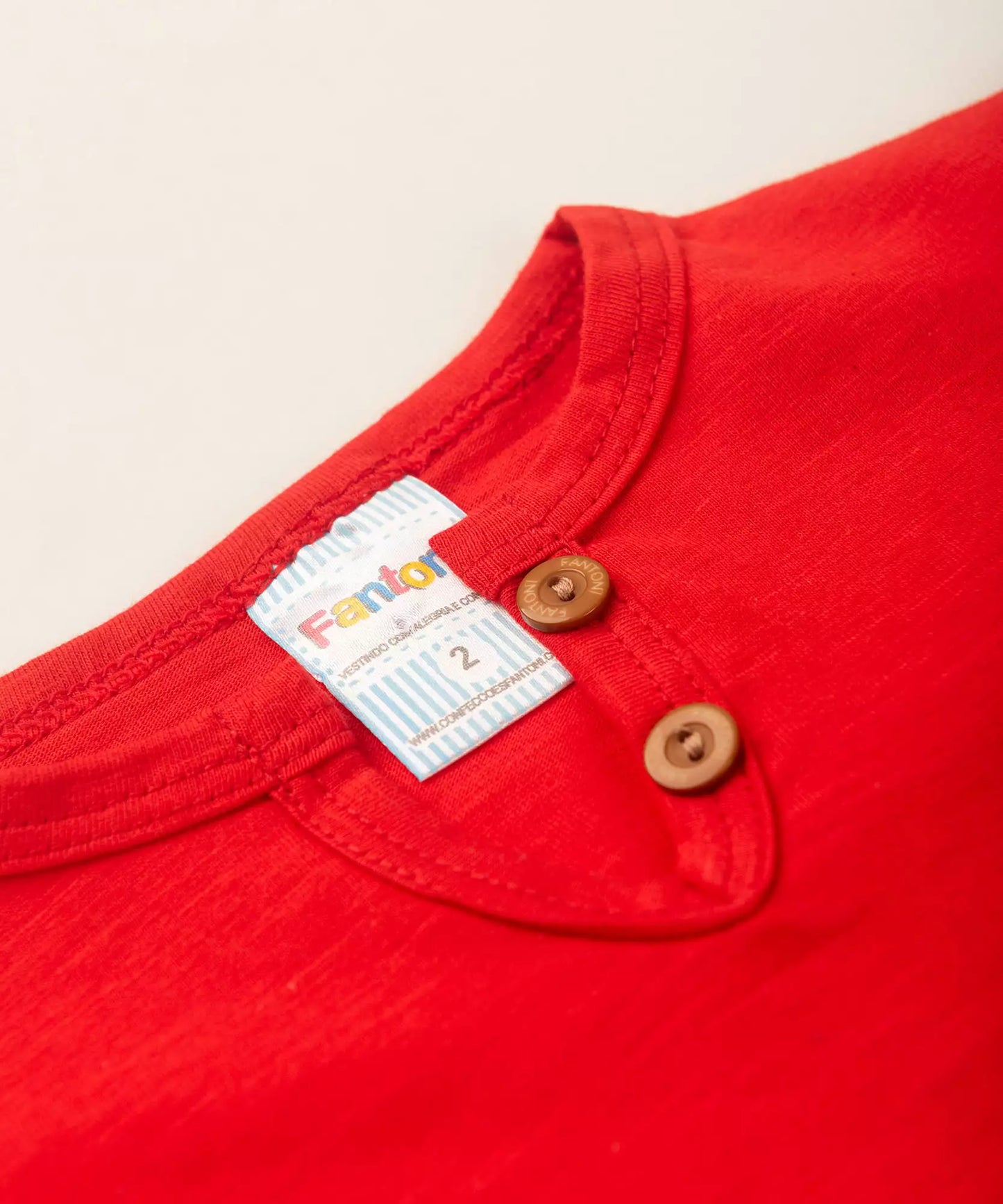 Blusa para Bebê Menino Gola Portuguesa Vermelha