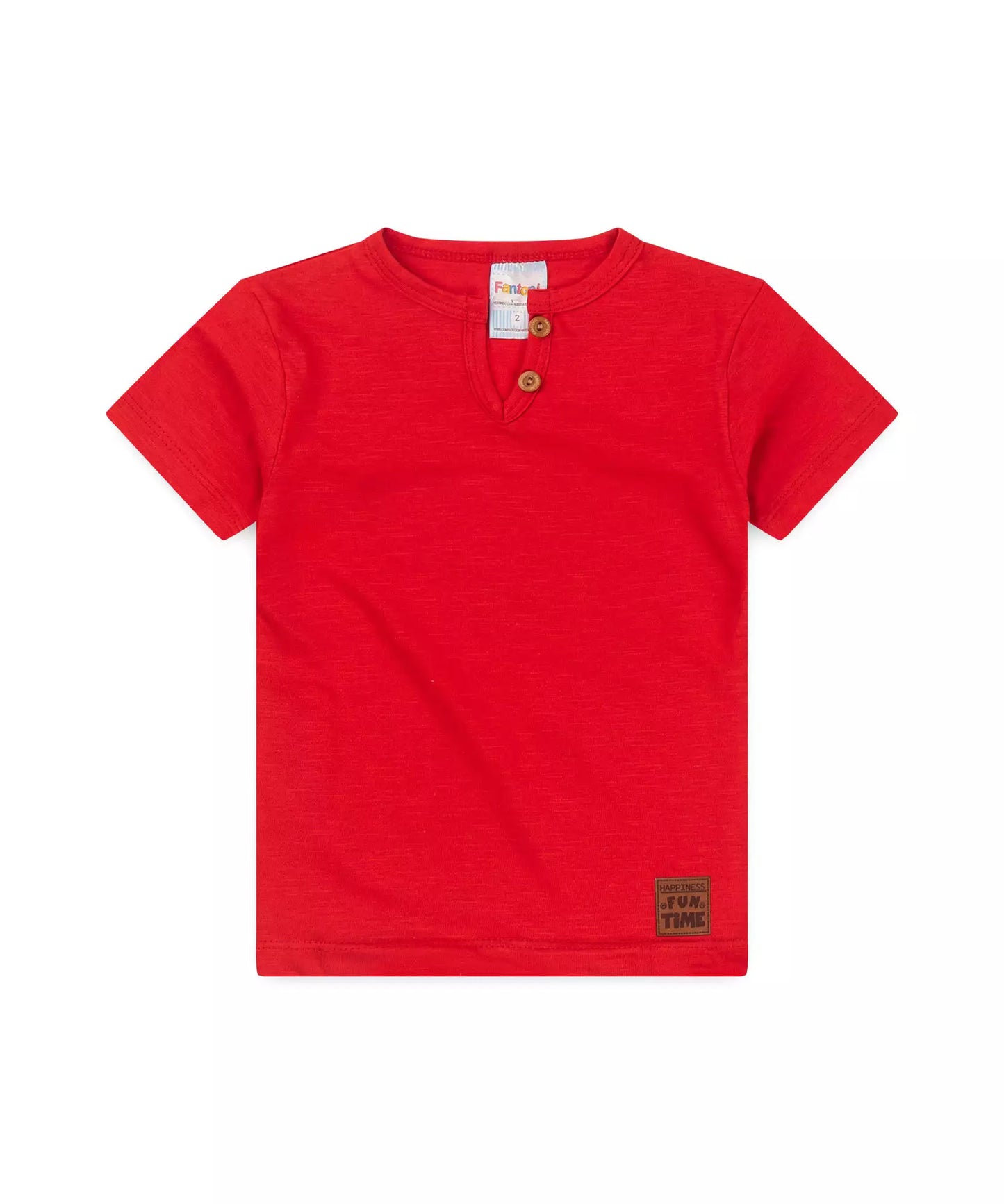 Blusa para Bebê Menino Gola Portuguesa Vermelha