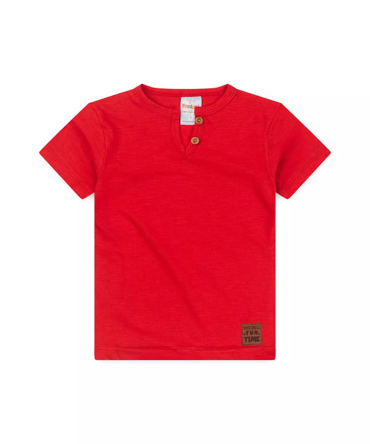 Blusa para Bebê Menino Gola Portuguesa Vermelha
