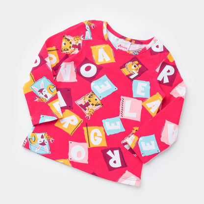 Blusa Manga Longa Pink Letrinhas para Bebê Menina
