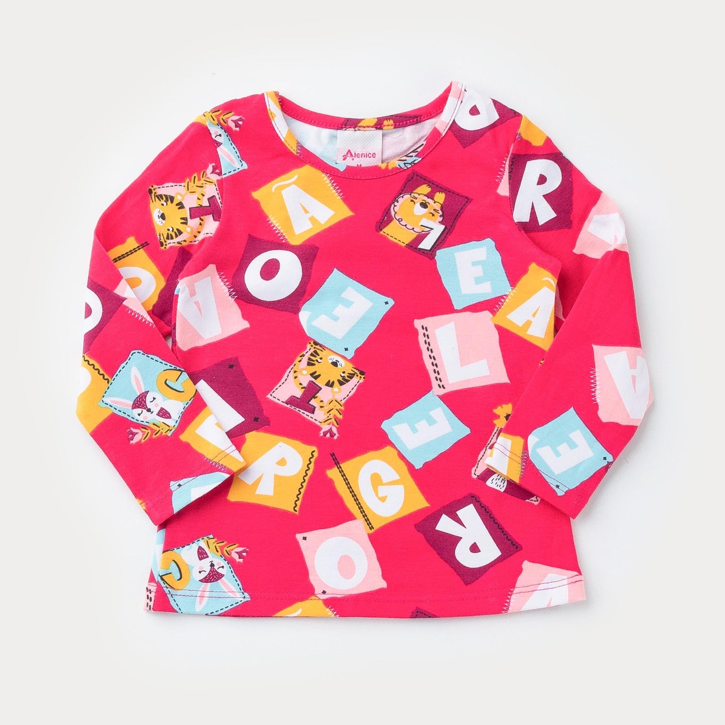 Blusa Manga Longa Pink Letrinhas para Bebê Menina
