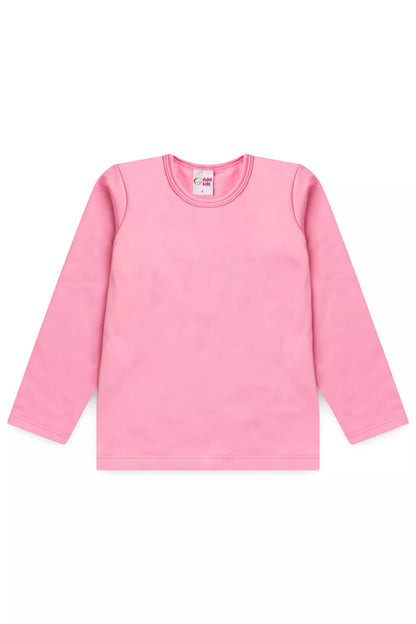 Blusa Térmica Básica Infantil Menina Rosa