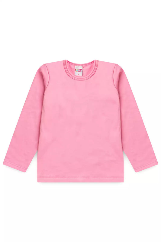 Blusa Térmica Básica Infantil Menina Rosa