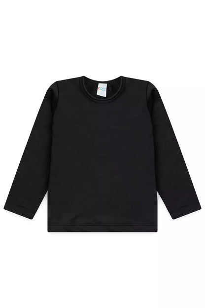 Blusa Térmica Básica Infantil Unissex Preto