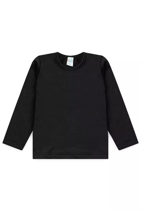 Blusa Térmica Básica Infantil Unissex Preto
